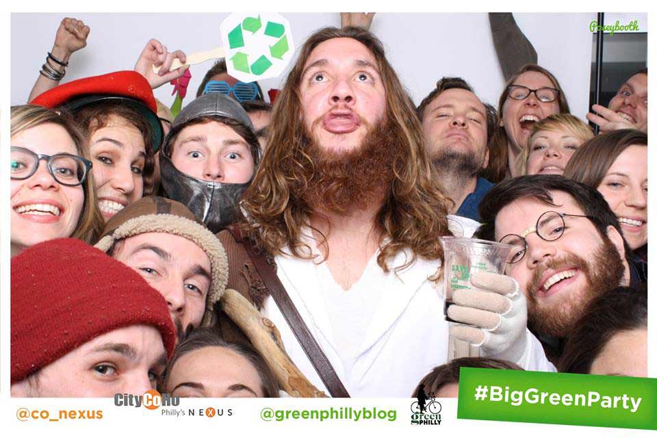 Big Green Party Group Selfie