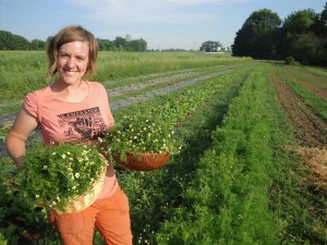 Eli Weaver at her Lancaster Farmacy Farm.  The CSA is looking for hosts in Philadelphia.
