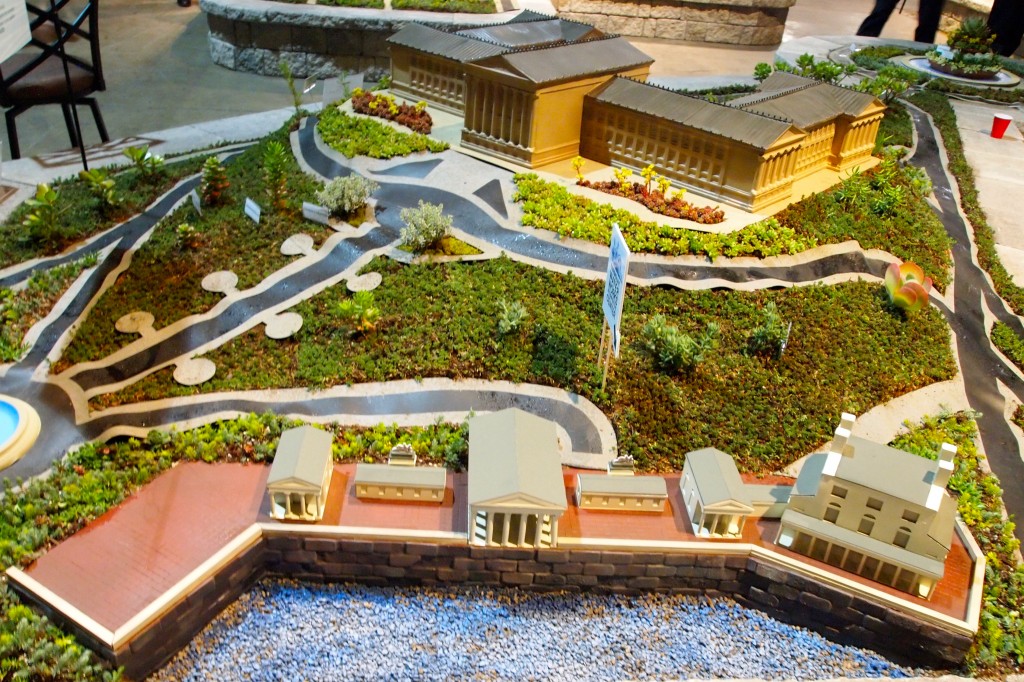 Scale model of the art museum at the Philadelphia Flower Show Exhibit for "Green City, Clean Waters"