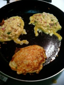 Cooking mexican latkes
