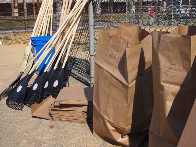 Rakes, brooms & bags for Philly Spring Cleanup Day 2012