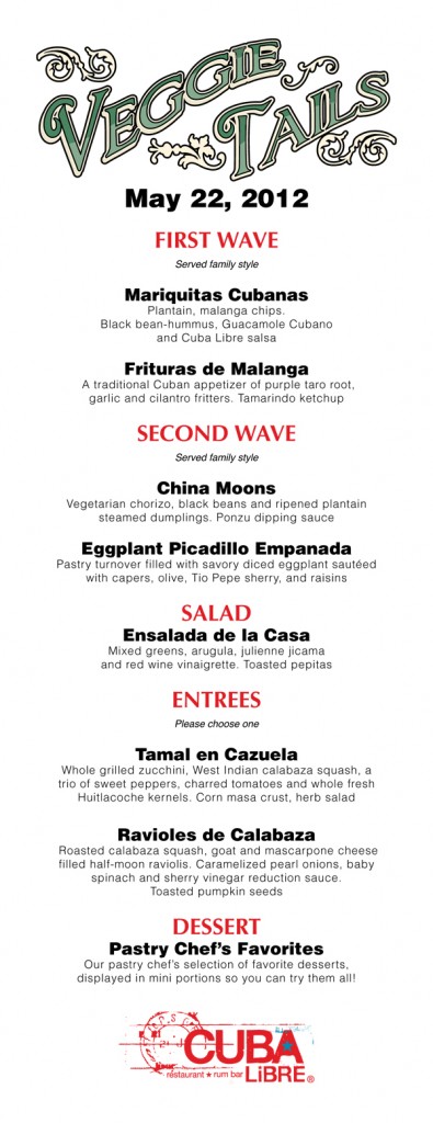 Cuba_Libre_Restaurant_Vegetarian_Veggie_Tails-_PAWS_2012 Cuba Libre menu to benefits PAWS