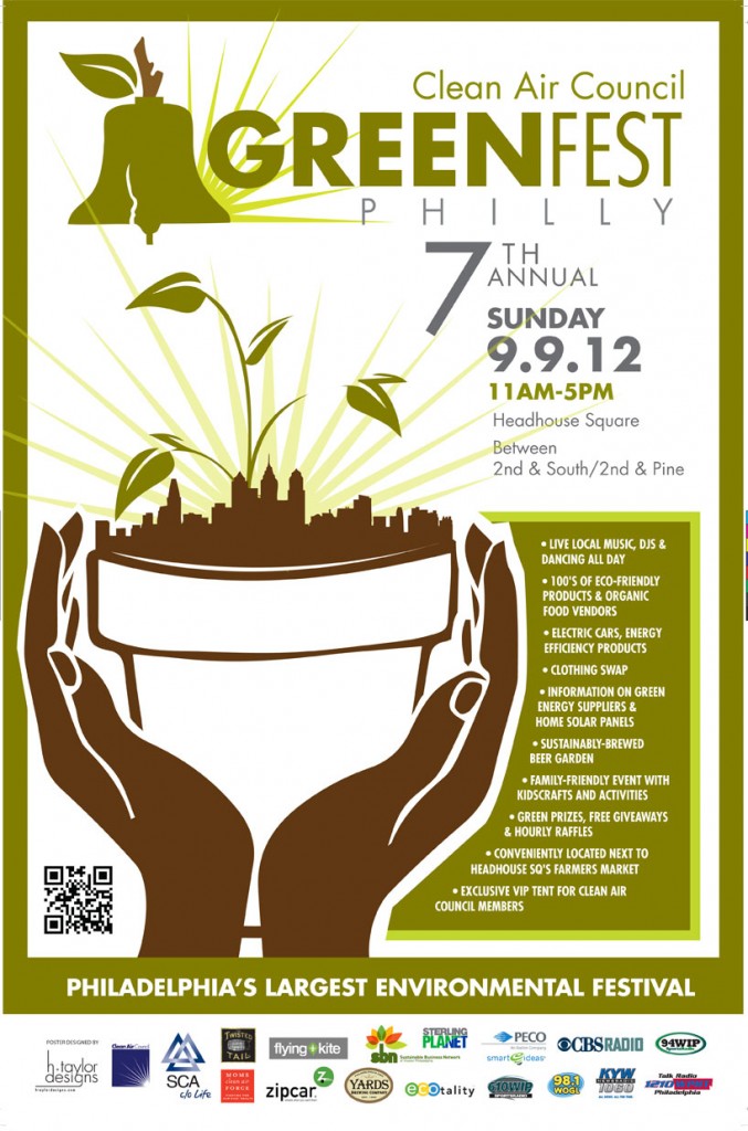 Greenfest Philly 2012 Greenfest Philly by the Clean Air Council will be held September 9, 2012