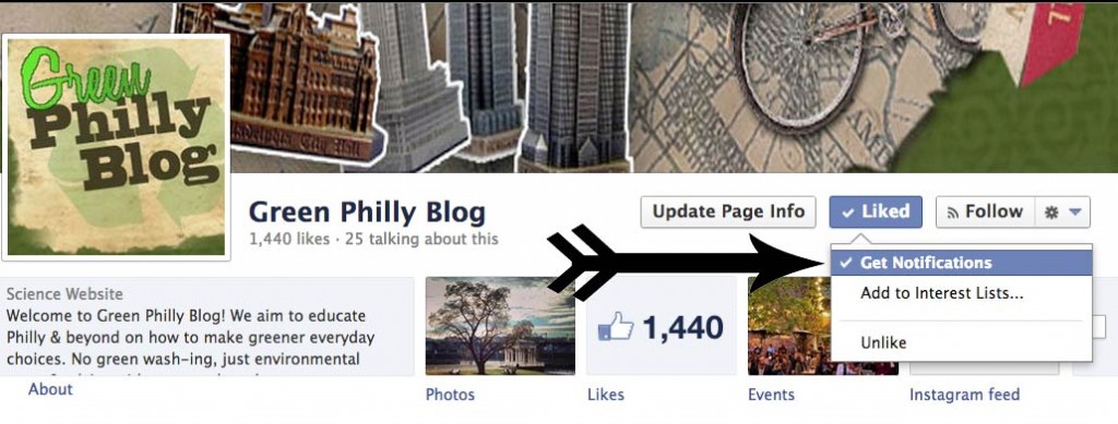 Click the "get notifications" button on our Facebook page.