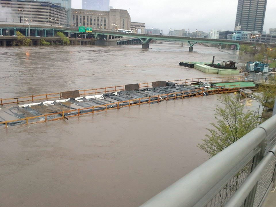 Philly bike path flooded 2014