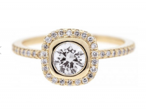 The Quince Ring, from Bario Neal, was inspired to highlight an heirlook diamond.