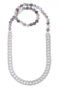 Starting with a raw spool of wire, the Terry Rosa with Box Chain can be custom made into any size piece.