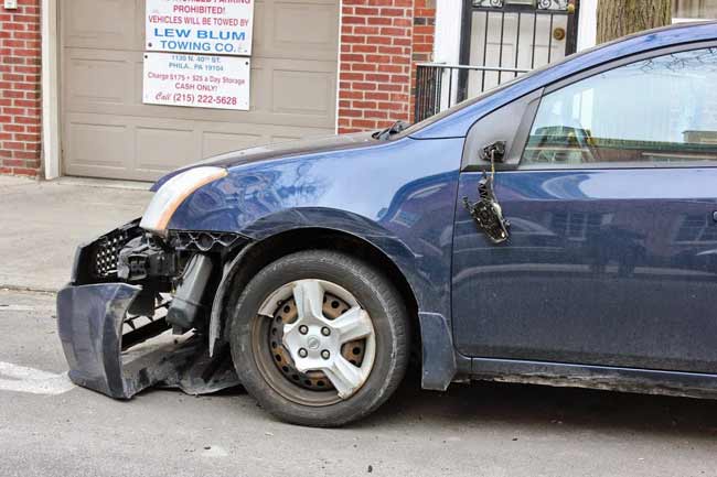 smashed car