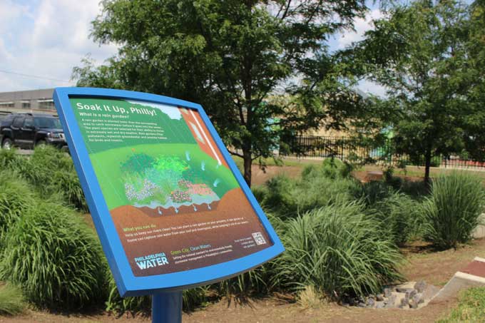 PWD soak it up signs green city clean waters philadelphia