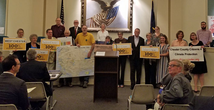 West Chester 2nd in State to Pledge 100% Clean Energy