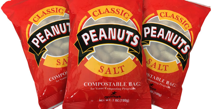 Aramark Debuts 1st Compostable Peanut Bag