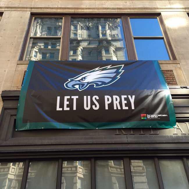 Let us prey eagles banner