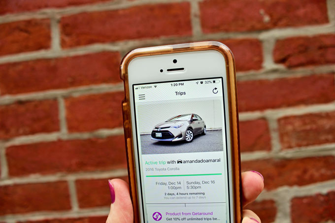 book a philadelphia car rental on getaround iPhone app