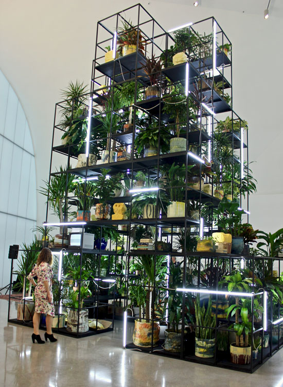 Richmond art exhibit with plants
