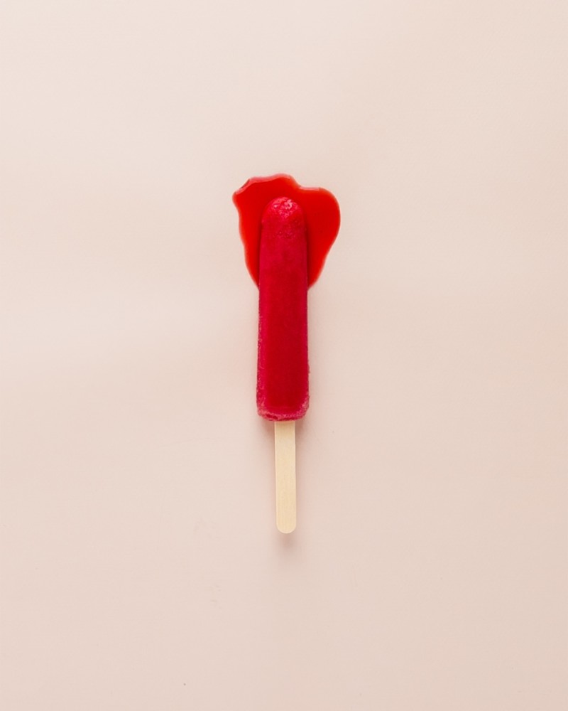 Melting red Popsicle