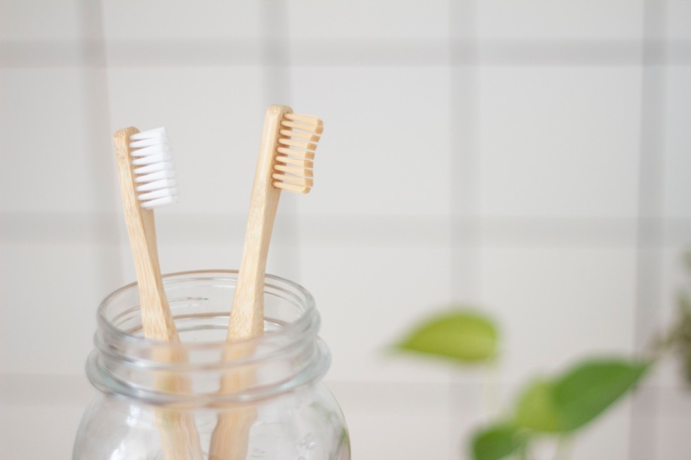 Toothbrushes in Mason Jar