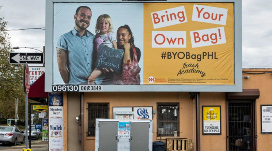 Why Mural Arts Placed Anti-Plastic Bag Billboards around Town Featuring Real Philadelphians