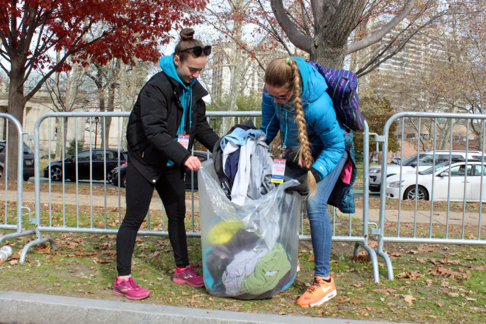 Philadelphia marathon clothing recycling