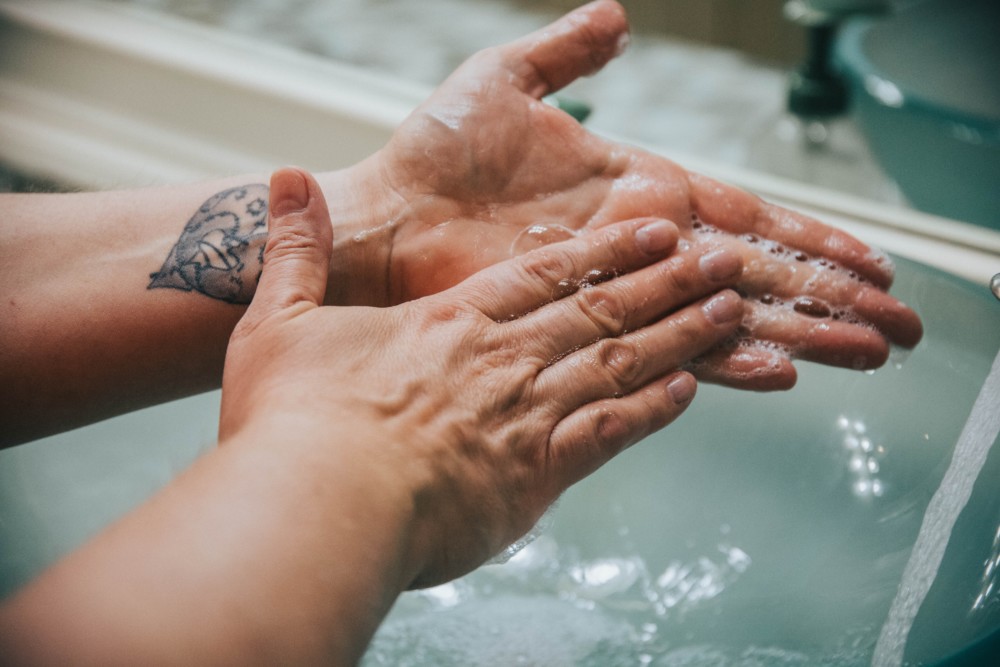 washing hands