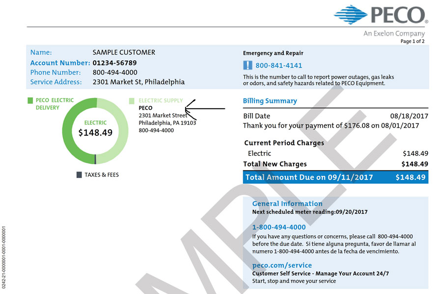 PECO bill