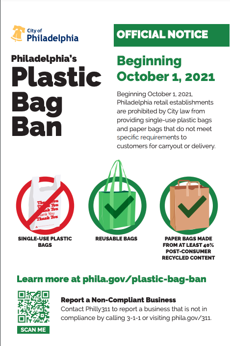 plastic bag ban signage