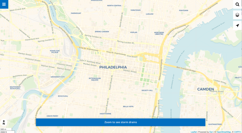 Philadelphia storm drain marking map
