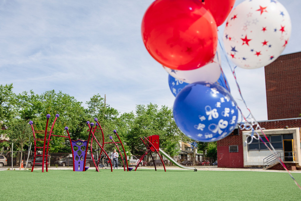 Schoolyard with GSI opens at Lowell Elementary